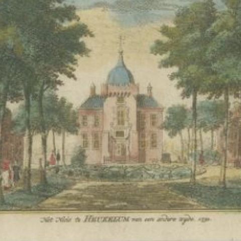 Antique Print of Heukelum Castle or Merckenburg Castle, the Netherlands, close-up 2