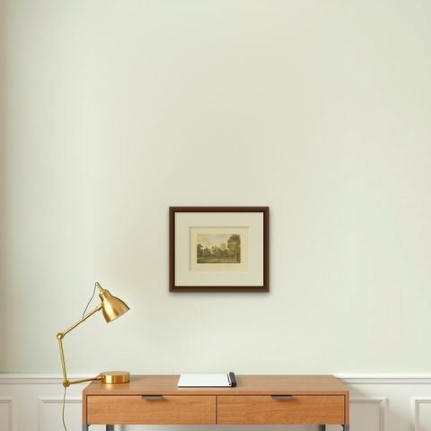 Antique Print of Penrhyn Castle by Morris, circa 1880, shown framed on a wall, true to size