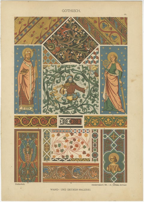 Extensive Collection of Gothic Artwork from Ornamentenschatz, 1887, view 7