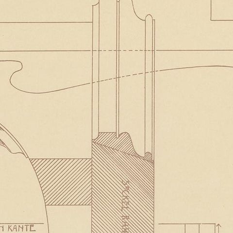 Pl. 79 Antique Print of Furniture Details by Kramer, circa 1910, close-up 1