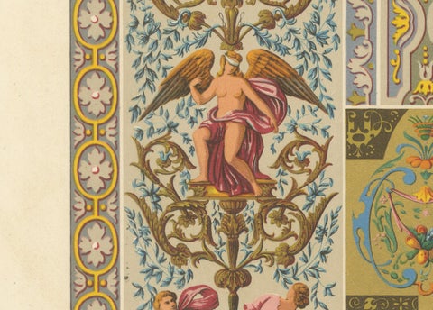 French Decorative Ornament, Baroque Panel Designs, Plate LXXVI, ca.1869, close-up 4