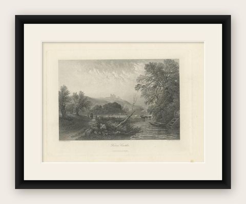 Antique Print of Dover Castle by Willmore, circa 1875, shown framed
