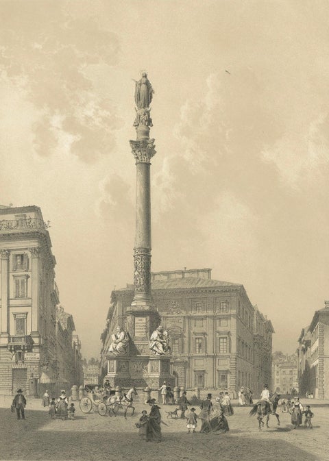 Column of the Immaculate Conception, Rome, Piazza di Spagna, 1869, close-up 2