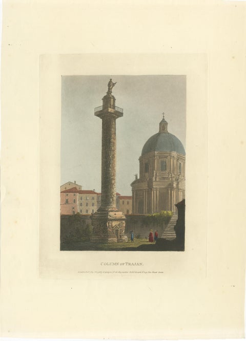Column of Trajan, Rome, Original Hand-Colored Engraving, 1798, view 2
