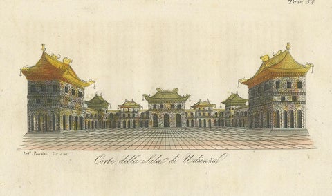 Antique Print of the Imperiall Hall of Audience by Ferrario '1823', view 2