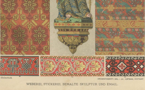 Gothic Decorative Art Prints: Stained Glass, Sculpture and Textile Motifs 1887, close-up 1