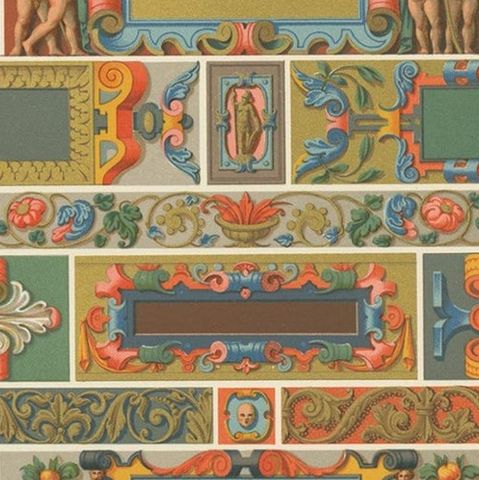 XVIth Century Chromolithograph Print, Decorative Arts, Circa 1890, close-up 1