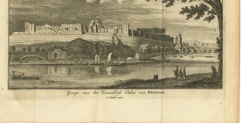 Antique Print with a View of the Royal Palace of Windsor by i. Tirion, 1754, view 4