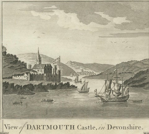 1784 View Of Portsmouth Harbour And Dartmouth Castle By Walpoole, close-up 2