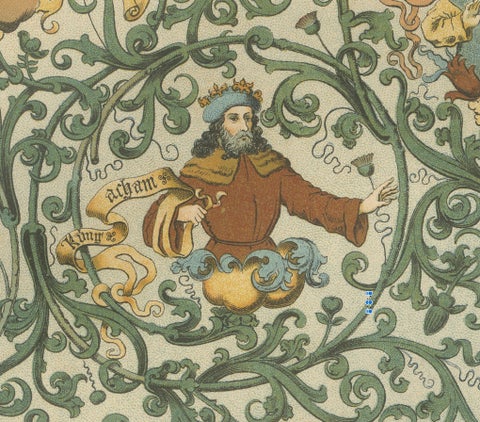 Pair of 19th Century Gothic Illuminated Ornament Prints Published in 1887, close-up 4