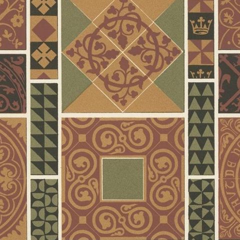 Pl. 46 Antique Print of Middle Ages Ornaments by Racinet, circa 1890, close-up 1