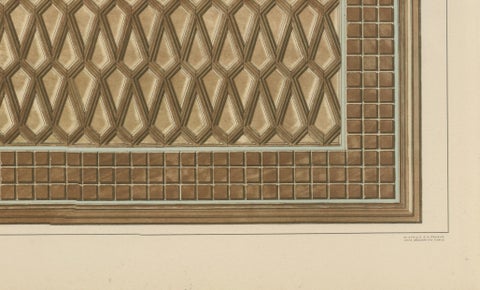 Antique Ottoman Wooden Ceiling Design Print, Yenişehir, Anatolia, Published 1924, close-up 6