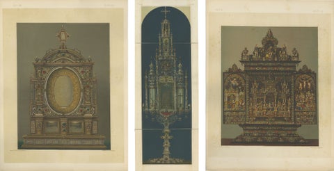 Monumental Bavarian Altars, Architectural Triptych, Munich 1874, view 2
