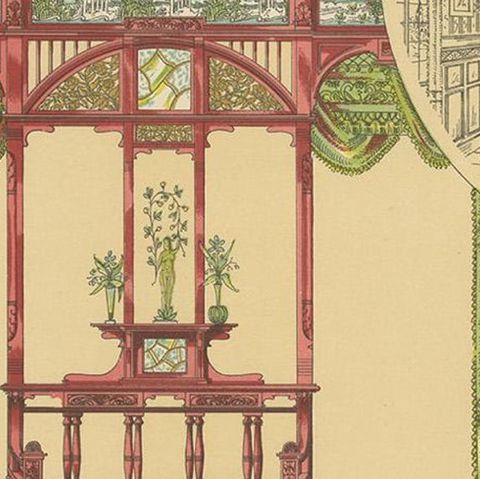 Pl. 11 Antique Print of Furniture by Kramer 'circa 1910', close-up 2