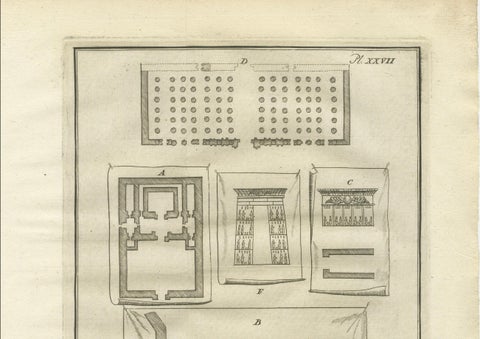 Temples at El-Khuz and Karnak with Columned Halls and Gateways, Egypt 1776, close-up 1