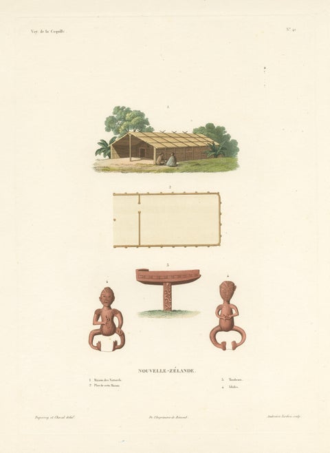 Antique Print of a Spirit House in New Zealand, view 3