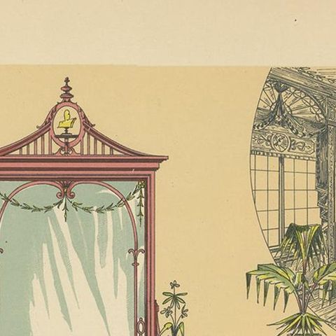 Pl. 17 Antique Print of a Sofa and Furniture by Kramer 'circa 1910', close-up 1