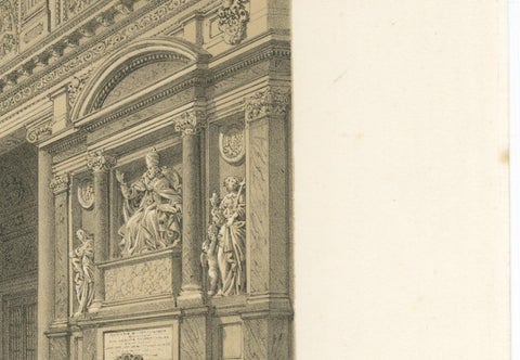 Basilica of Santa Maria Maggiore Interior, Rome, Benoist 1869 Lithograph, close-up 6