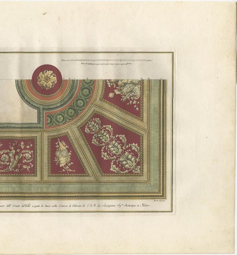 Antique Architecture Print of Ornaments 'Tav. XVI' by Albertolli, view 4