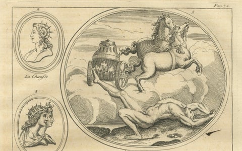 Pair of Classical Mythological Engravings, Montfaucon Antiquity Explained 1721, close-up 6
