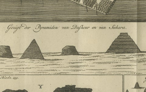 Views of Saqqara, Dahshur, and Thebes Pyramids with Ancient Babylon, c.1710, close-up 4