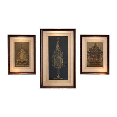Monumental Bavarian Altars, Architectural Triptych, Munich 1874