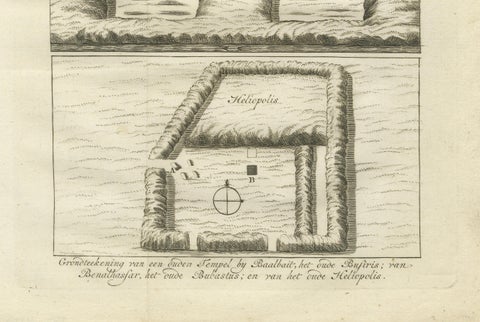 Ancient Temple and Ruin Plans, Egypt, Baalbek, Bubastus, Heliopolis 1776, close-up 3