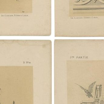 Set of 5 Antique Prints Depicting Various Ornaments by Claesen, circa 1866, close-up 1