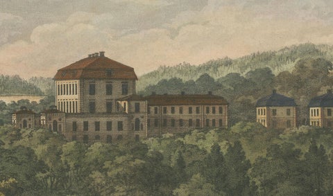 Pastoral Elegance: Ulrik Thersner's 1824 Aquatint of Djursholm Castle, close-up 2