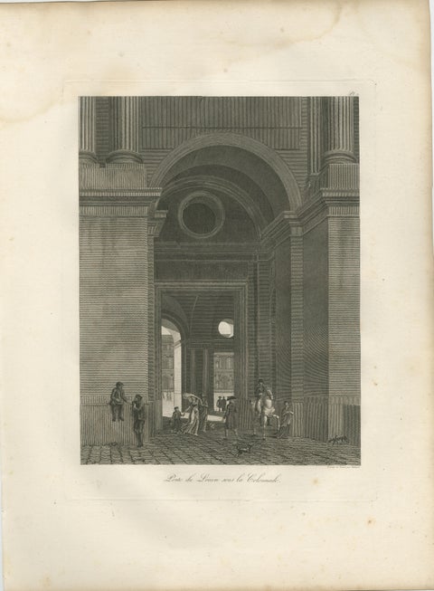 Antique French Architectural Engravings, Louvre Interior Arches Set of four 1803, view 3