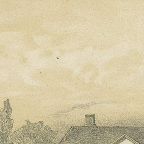 Antique Print of Huis Diepenheim Castle Near Deventer in Holland, 1875, close-up 2