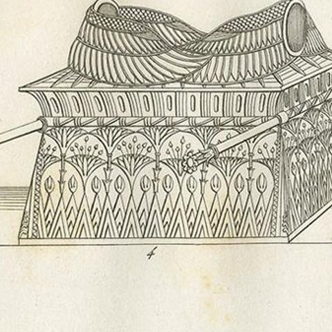 Antique Print of a Candle Holder, Column and Other Objects by Ferrario '1831', close-up 1