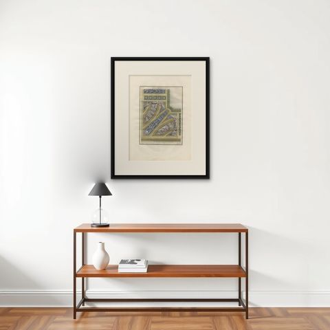 Antique Architecture Print of Ornaments 'Tav. XIV' by Albertolli, shown framed on a wall, true to size