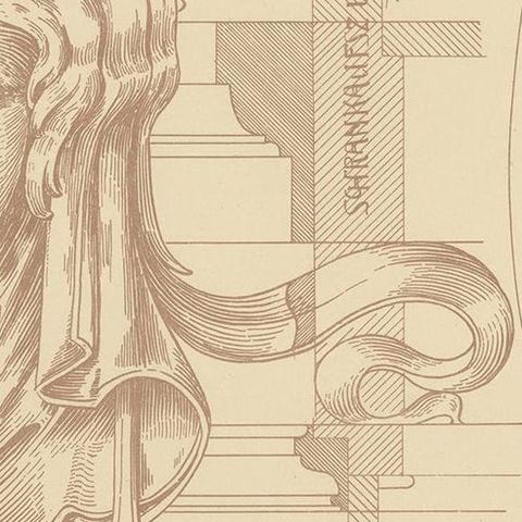 Pl. 35 Antique Print of Furniture Details by Kramer 'circa 1910', close-up 2