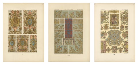 Three Original Renaissance Ornament Plates by Albert Racinet, 1873, view 5