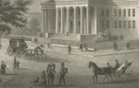 Antique View of the Old Courthouse in St. Louis Missouri, ca. 1850, close-up 2