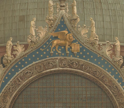Antique Print of the Main Portal of the Basilica of San Marco, 1881, view 3