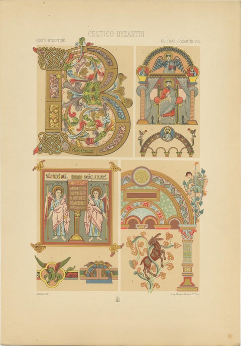 Pl. 41 Antique Print of Celtic, Byzantine "Celtic" Ornament by Racinet, view 3