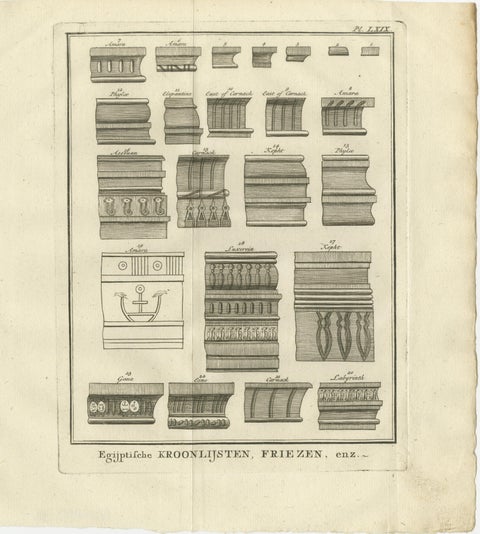 Architectural Study of Egyptian Capitals and Friezes, c.1776 Engraving Set, view 3