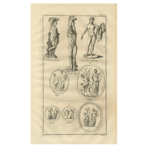 Antique Roman Statues & Medals Plate, Montfaucon, Antiquity Explained, 1721