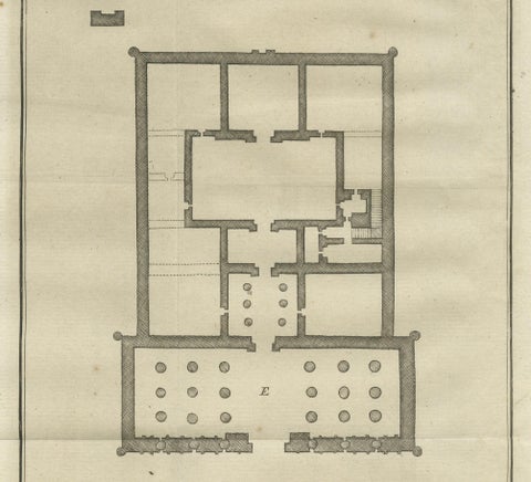 Ancient Temple Plans at Amara and Tentyra, Egyptian Architecture c.1710, close-up 4
