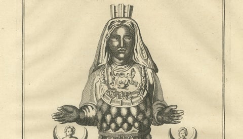 Diana of the Ephesians Antique Engraving, Montfaucon Antiquité Expliquée 1721, close-up 4