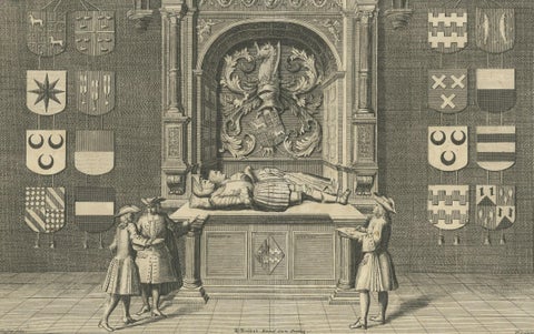 Antique Print of the Tomb of Gerrit van Assendelft and Beatrix van Dalem, close-up 3