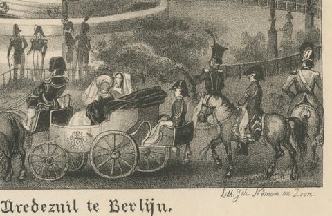 Lithograph of the Peace Column in Berlin (Belle-Alliance-Platz), ca. 1860, close-up 3