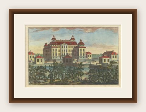 Baroque Splendor: Ericsberg Castle in Swidde's Suecia Antiqua et Hodierna, 1690, shown framed