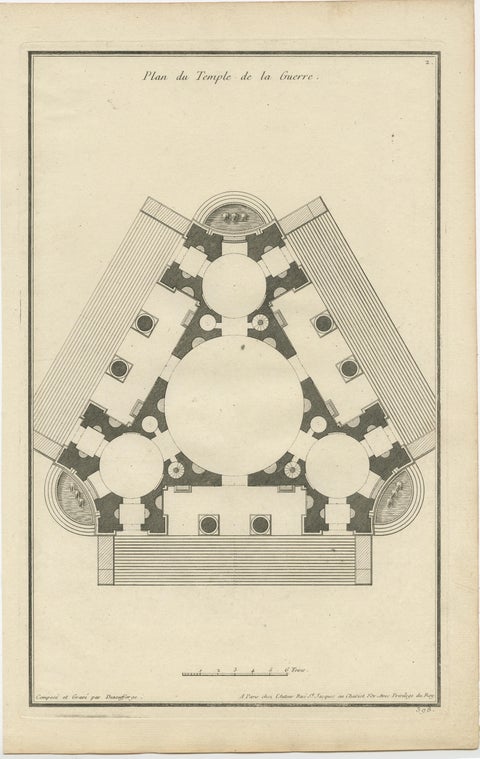 Neoclassical Visions: De Neufforge's Temple Designs Original Engravings, ca.1770, view 4