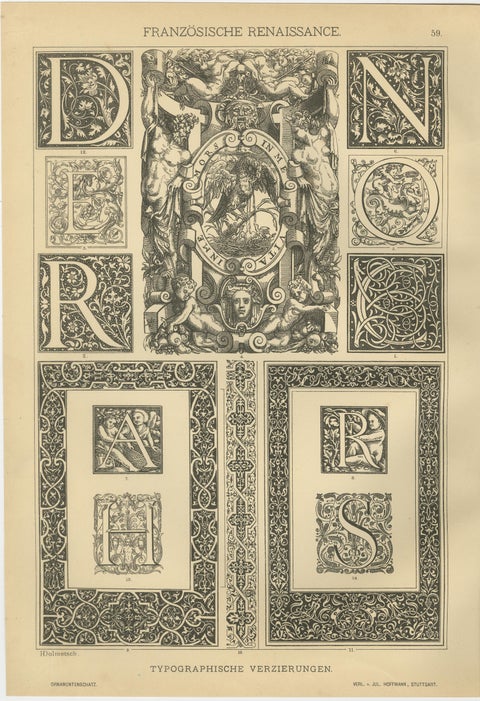 French and Italian Renaissance Ornament Prints by H. Dolmetsch, 1887, Set of 4, view 3
