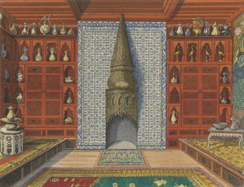 Ottoman Interior with Monumental Iznik Fireplace, ca.1900, close-up 2
