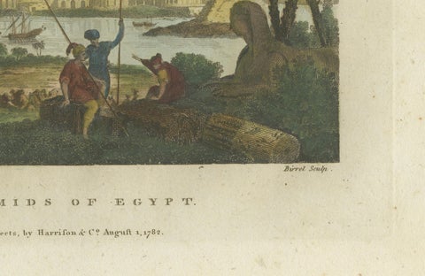 Giza Pyramids and Sphinx Engraved: An 18th-Century Egyptian Vista, 1782, close-up 1