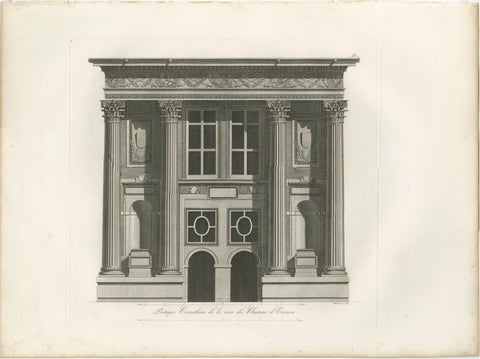 French Neoclassical Architecture Engravings Set, Château d’Écouen, 1803, view 3